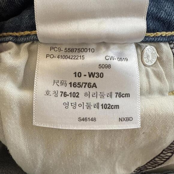 Levi's Denizen Ankle Slim High Rise Denim Blue Jeans Raw Hem Sz 10 EUC - Picture 7 of 8